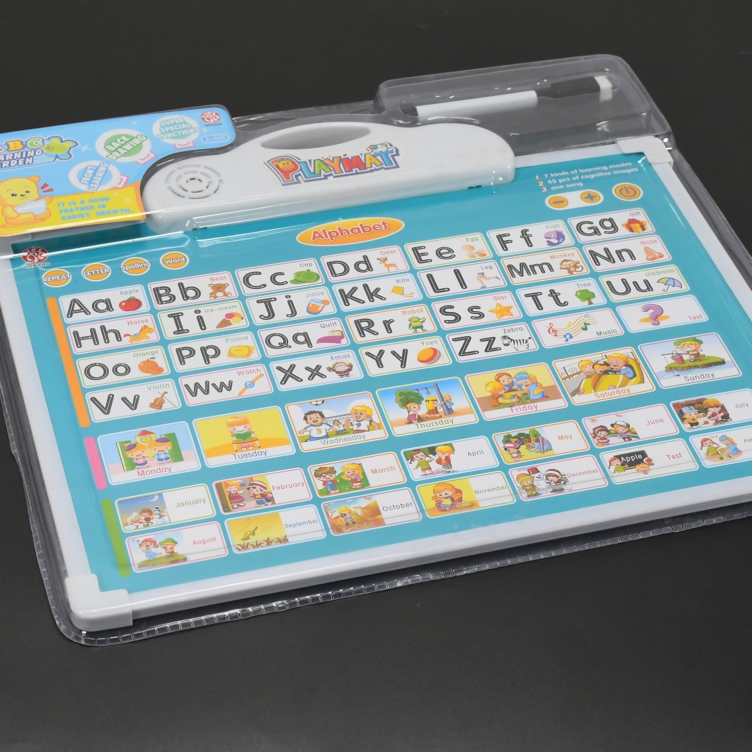 4602 Learning Board 2in1 - Educational PAD for Kids Musical Board for Alphabet ABC Learning Toy Play Mat & Drawing with One Doodle Pen DeoDap 4602 Learning Board 2in1 - Educational PAD for Kids Musical Board for Alphabet ABC Learning Toy Play Mat & Drawing with One Doodle Pen DeoDap